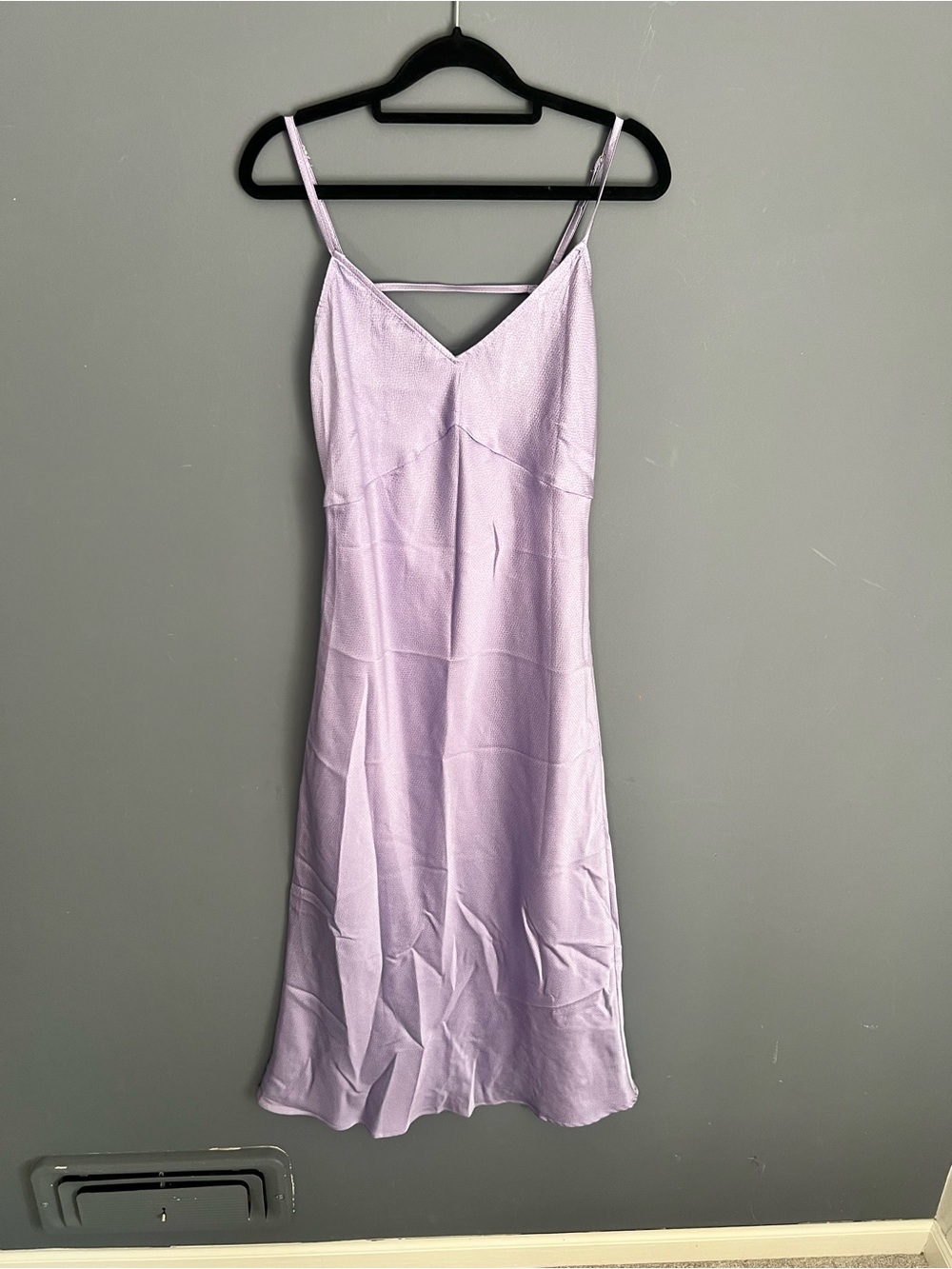 New Intimately Free People M Lavender Purple Satin Slip Maxi Dress Y2K Formal
